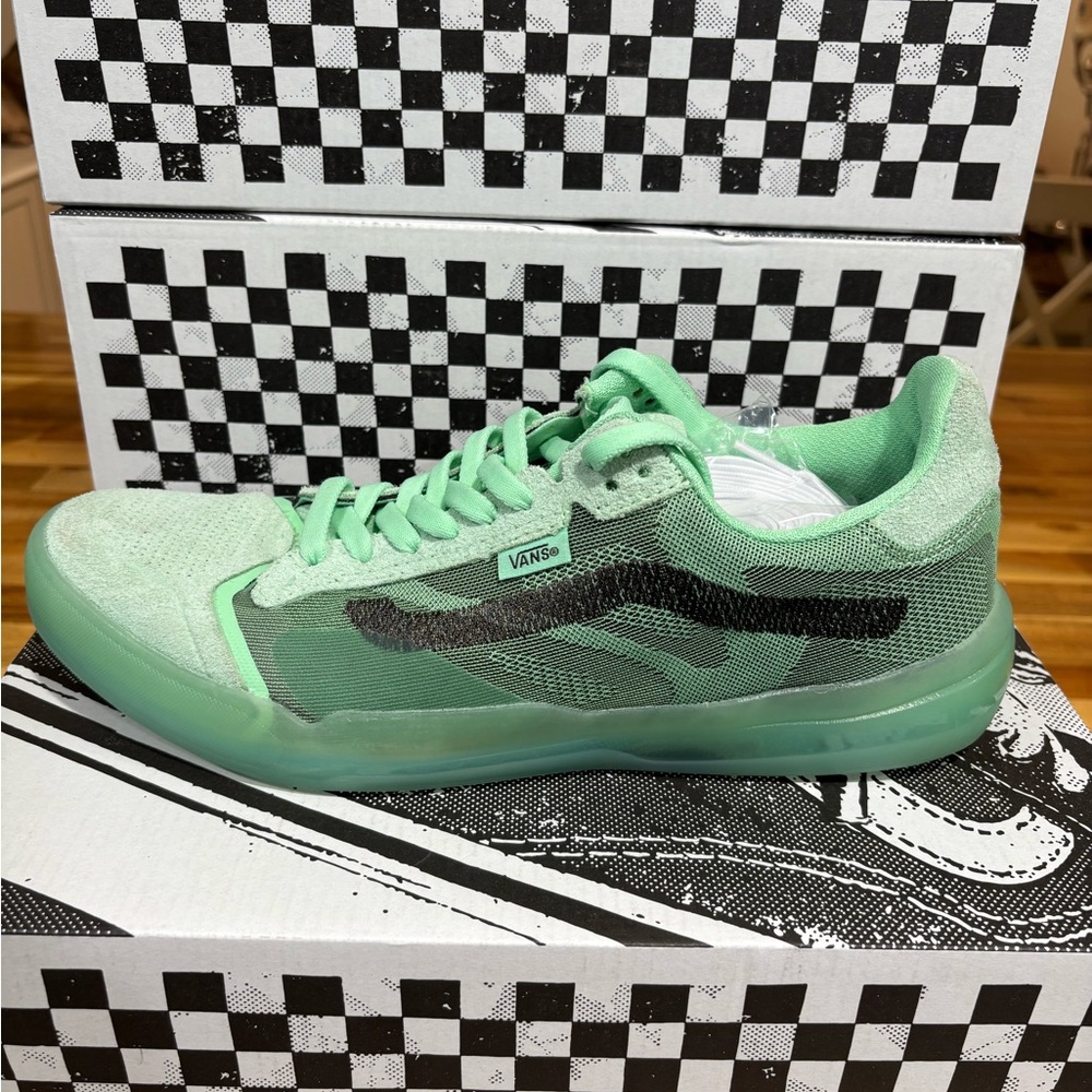 Vans Mint Green and Black Men's Shoes EVDNT